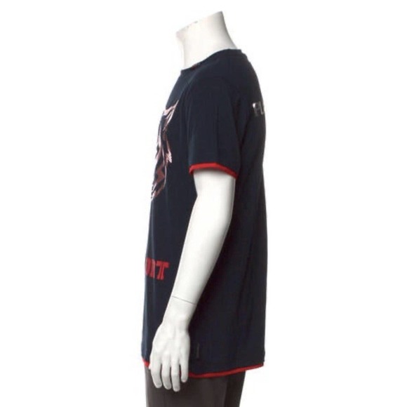 Philipp Plein Mens Sport‎ Tiger Logo Blue Red Fast Logo Tee T-Shirt Size L NWT - Picture 2 of 6